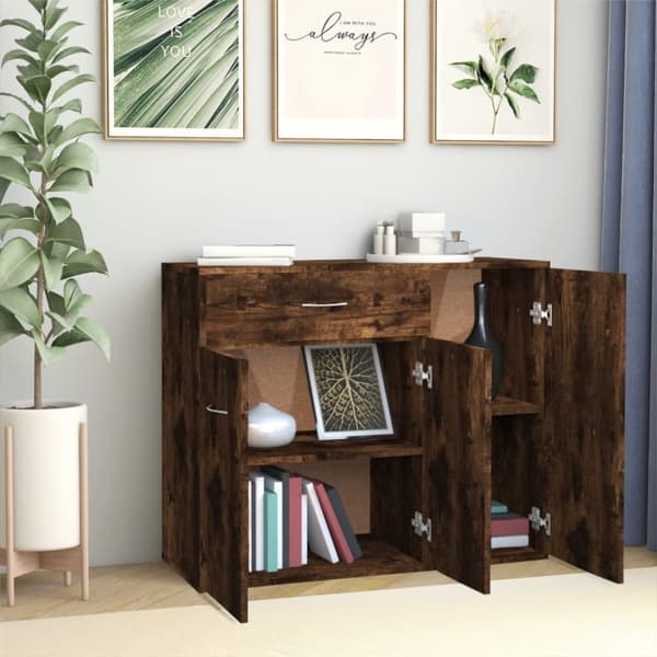 vidaXL Skänk rökfärgad ek 88x30x70 cm konstruerat trä - Skänkar & serveringsbord