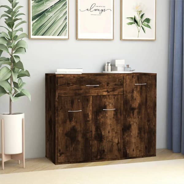 vidaXL Skänk rökfärgad ek 88x30x70 cm konstruerat trä -  Skänkar & serveringsbord