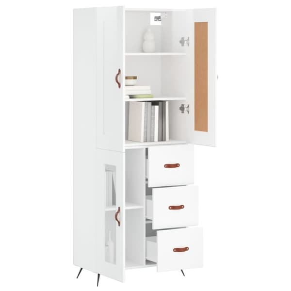 vidaXL Högskåp högglans vit 69,5x34x180 cm konstruerat trä - Skänkar & serveringsbord