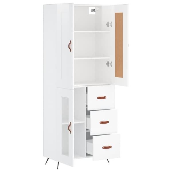 vidaXL Högskåp högglans vit 69,5x34x180 cm konstruerat trä - Skänkar & serveringsbord
