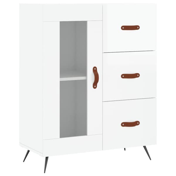 vidaXL Högskåp högglans vit 69,5x34x180 cm konstruerat trä - Skänkar & serveringsbord
