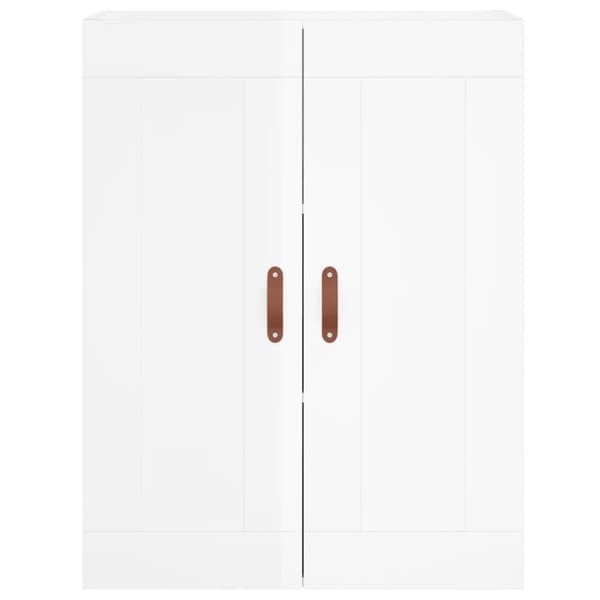 vidaXL højskab 69,5x34x180 cm konstrueret træ hvid højglans - Skænke