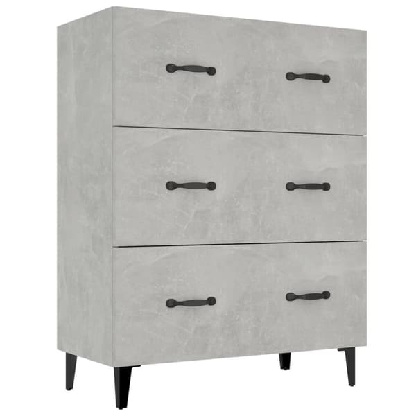 vidaXL Senkki betoninharmaa 69,5x34x90 cm tekninen puu - Tarjoilupöydät & senkit