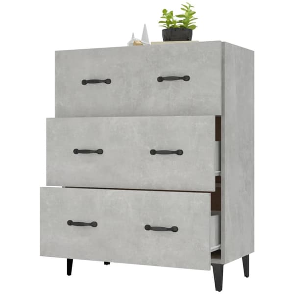 vidaXL Senkki betoninharmaa 69,5x34x90 cm tekninen puu - Tarjoilupöydät & senkit