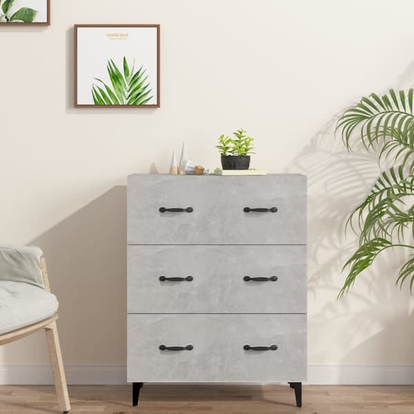 vidaXL Senkki betoninharmaa 69,5x34x90 cm tekninen puu - Tarjoilupöydät & senkit