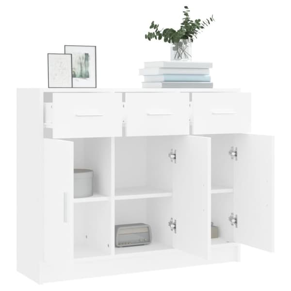 vidaXL Senkki valkoinen 91x28x75 cm tekninen puu -  Tarjoilupöydät & senkit