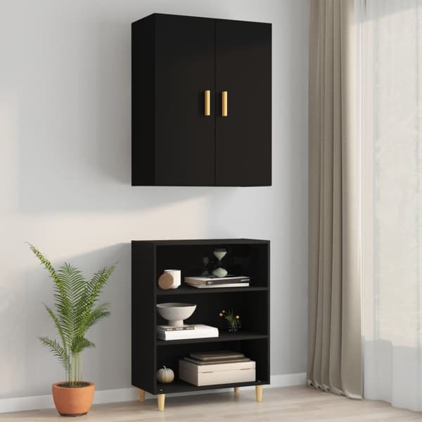 vidaXL Väggskåp svart 69,5x34x90 cm -  Skänkar & serveringsbord