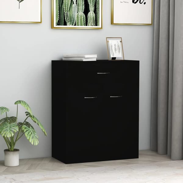 vidaXL Senkki musta 60x30x75 cm lastulevy - Tarjoilupöydät & senkit