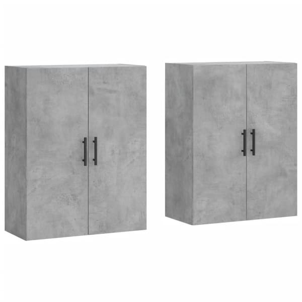 vidaXL Seinäkiinnitettävät kaapit 2 kpl betoninharmaa 69,5x34x90 cm - Tarjoilupöydät & senkit