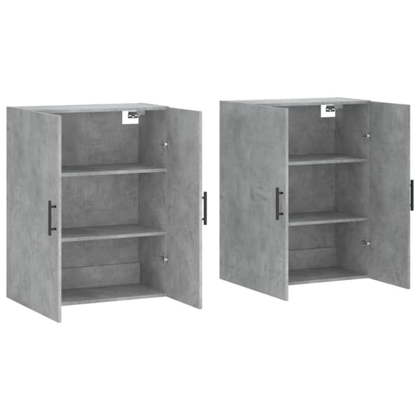 vidaXL Seinäkiinnitettävät kaapit 2 kpl betoninharmaa 69,5x34x90 cm -  Tarjoilupöydät & senkit