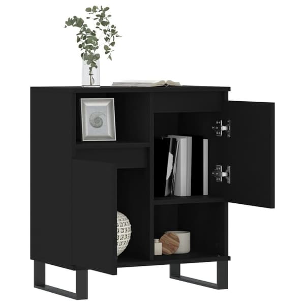 vidaXL Senkki musta 60x35x70 cm tekninen puu - Tarjoilupöydät & senkit