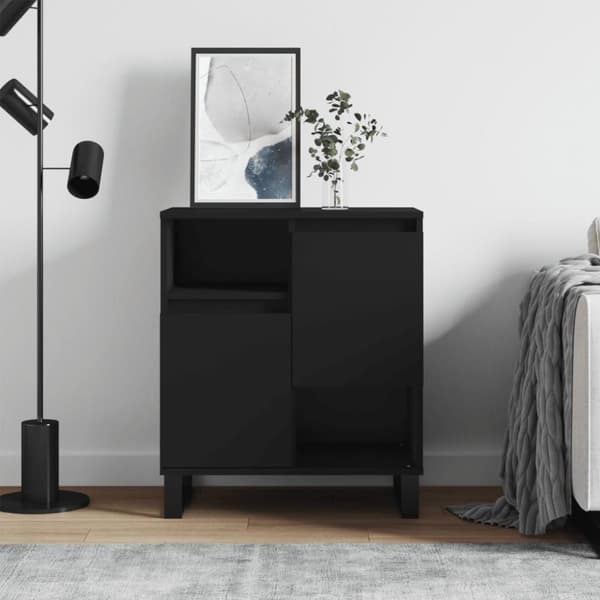vidaXL Senkki musta 60x35x70 cm tekninen puu -  Tarjoilupöydät & senkit