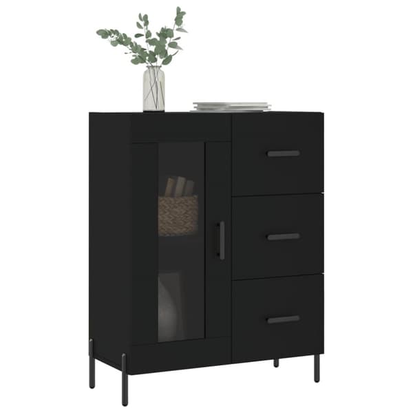 vidaXL Skåp svart 69,5x34x90 cm konstruerat trä - Skänkar & serveringsbord