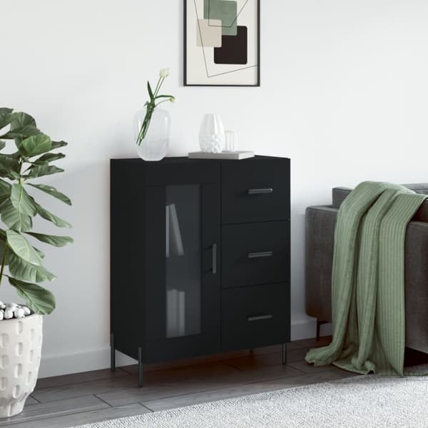vidaXL Skåp svart 69,5x34x90 cm konstruerat trä -  Skänkar & serveringsbord