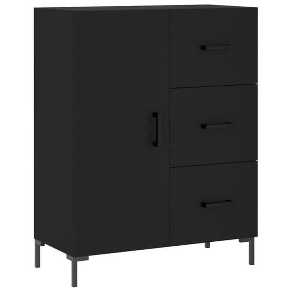 vidaXL Senkki musta 69,5x34x90 cm tekninen puu - Tarjoilupöydät & senkit