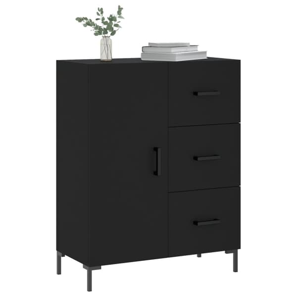 vidaXL Senkki musta 69,5x34x90 cm tekninen puu - Tarjoilupöydät & senkit