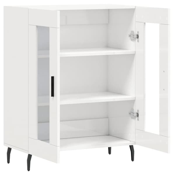 vidaXL skænk 69,5x34x90 cm konstrueret træ hvid højglans -  Skænke