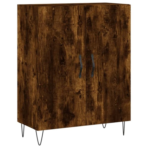 vidaXL Senkki savutammi 69,5x34x90 cm tekninen puu - Tarjoilupöydät & senkit