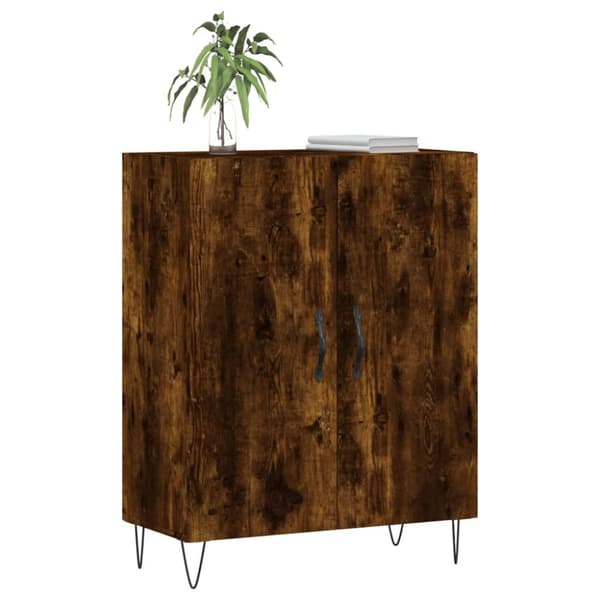 vidaXL Senkki savutammi 69,5x34x90 cm tekninen puu - Tarjoilupöydät & senkit