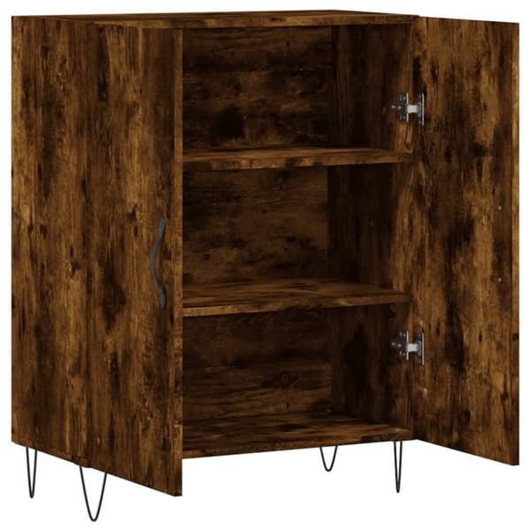 vidaXL Senkki savutammi 69,5x34x90 cm tekninen puu - Tarjoilupöydät & senkit