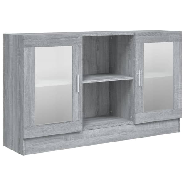 vidaXL vitrineskab 120x30,5x70 cm konstrueret træ grå sonoma-eg -  Skænke