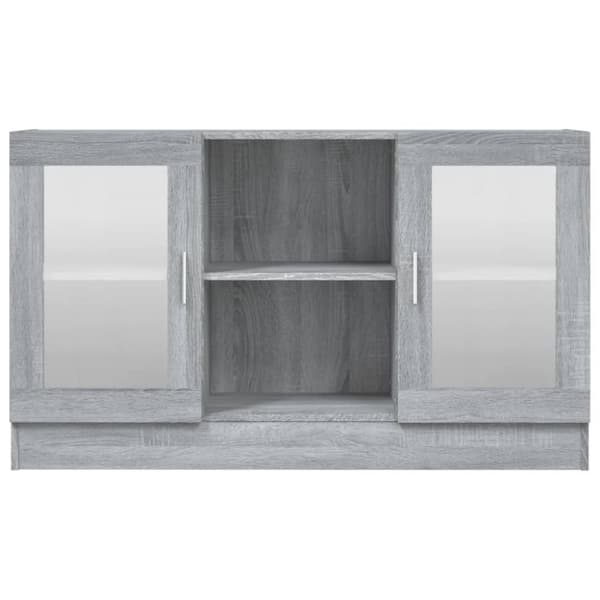 vidaXL vitrineskab 120x30,5x70 cm konstrueret træ grå sonoma-eg -  Skænke