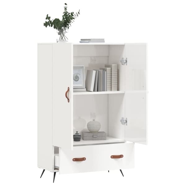 vidaXL Kaappi korkeakiilto valkoinen 69,5x31x115 cm tekninen puu -  Tarjoilupöydät & senkit