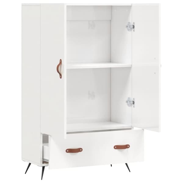vidaXL Kaappi korkeakiilto valkoinen 69,5x31x115 cm tekninen puu -  Tarjoilupöydät & senkit