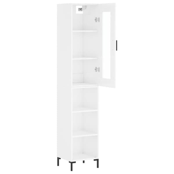 vidaXL Högskåp vit högglans 34,5x34x180 cm konstruerat trä - Skänkar & serveringsbord