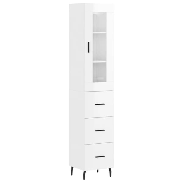 vidaXL skab 34,5x34x180 cm konstrueret træ hvid højglans -  Skænke
