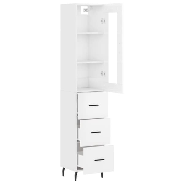 vidaXL skab 34,5x34x180 cm konstrueret træ hvid højglans - Skænke