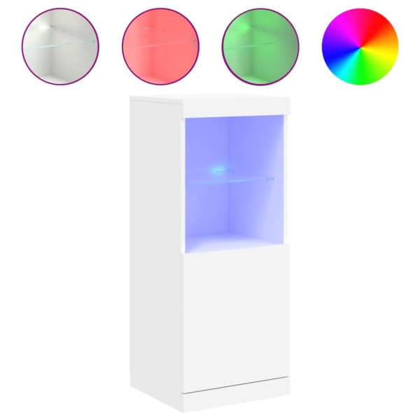 vidaXL Senkki LED-valoilla valkoinen 41x37x100 cm - Tarjoilupöydät & senkit
