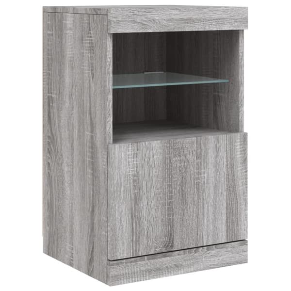 vidaXL Senkki LED-valoilla harmaa Sonoma 41x37x67 cm -  Tarjoilupöydät & senkit