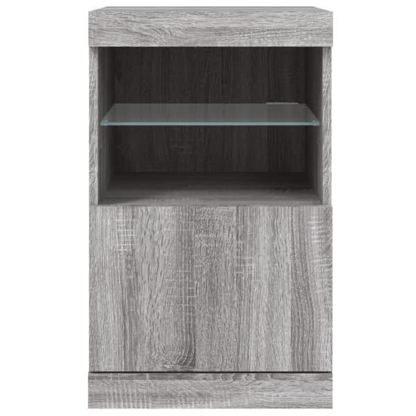vidaXL Senkki LED-valoilla harmaa Sonoma 41x37x67 cm - Tarjoilupöydät & senkit