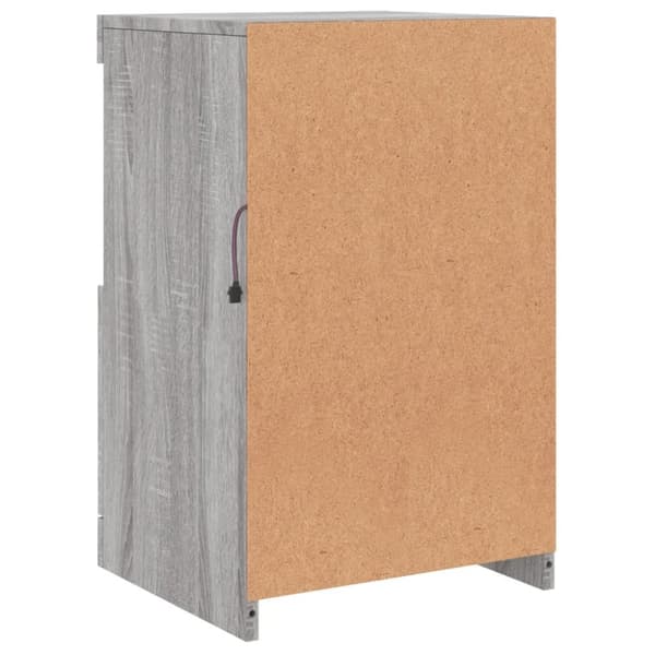vidaXL Senkki LED-valoilla harmaa Sonoma 41x37x67 cm - Tarjoilupöydät & senkit