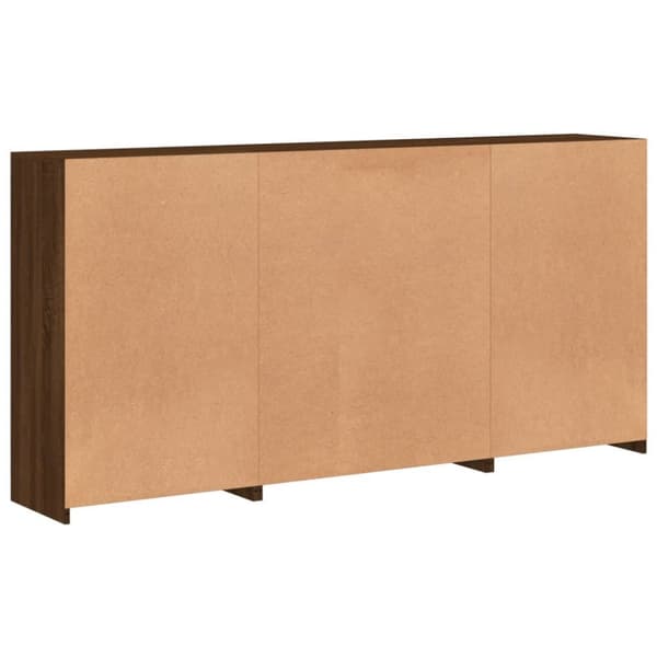 vidaXL Senkki LED-valoilla ruskea tammi 202x37x100 cm - Tarjoilupöydät & senkit