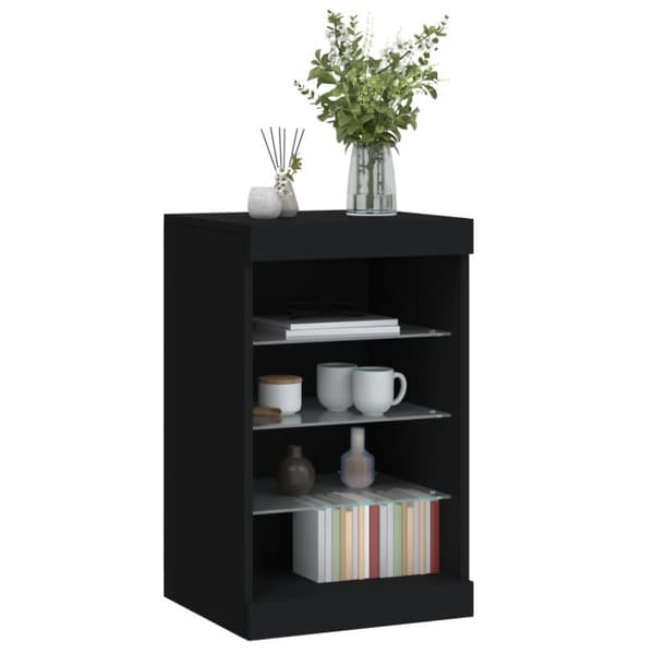 vidaXL skænk med LED-lys 41x37x67 cm sort - Skænke
