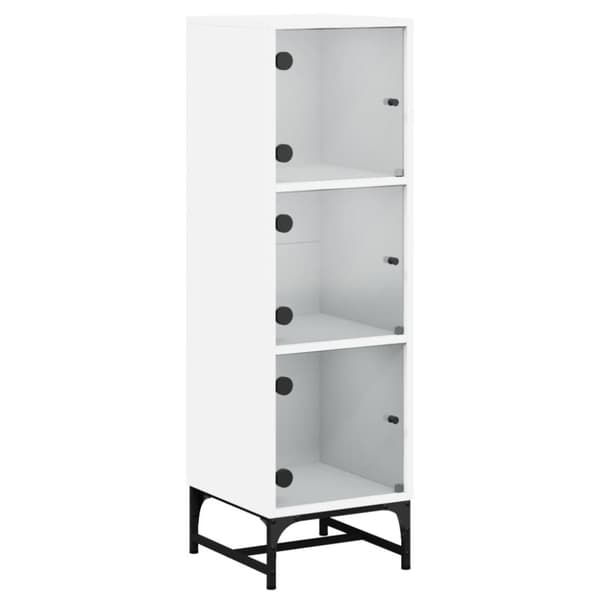 vidaXL skab med glaslåger 35x37x120 cm hvid -  Skænke