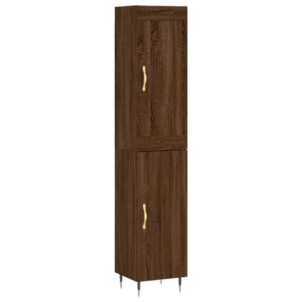 vidaXL skab 34,5x34x180 cm konstrueret træ brun egetræsfarve -  Skænke
