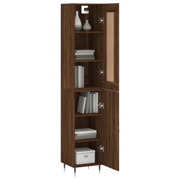 vidaXL skab 34,5x34x180 cm konstrueret træ brun egetræsfarve -  Skænke