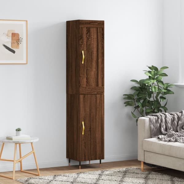 vidaXL skab 34,5x34x180 cm konstrueret træ brun egetræsfarve -  Skænke