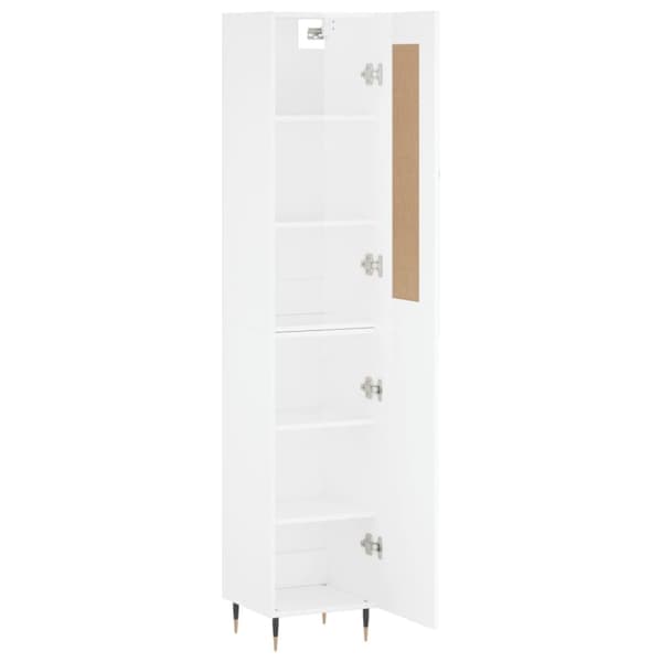 vidaXL Kaappi korkeakiilto valkoinen 34,5x34x180 cm tekninen puu -  Tarjoilupöydät & senkit
