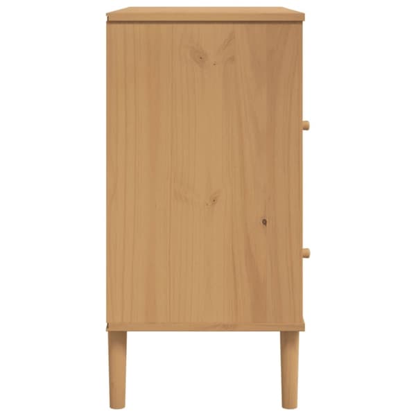 vidaXL skænk SENJA 80x40x80 cm rattan-look massivt fyrretræ brun - Skænke