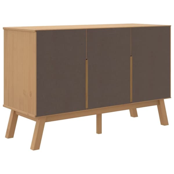 vidaXL skænk OLDEN 114x43x73,5 cm massivt fyrretræ grå og brun - Skænke