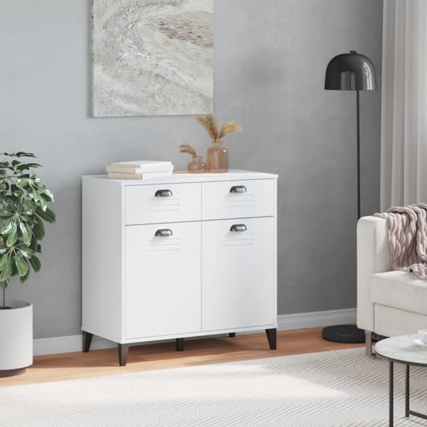vidaXL skænk VIKEN 80x40x80 cm massivt fyrretræ hvid - Skænke