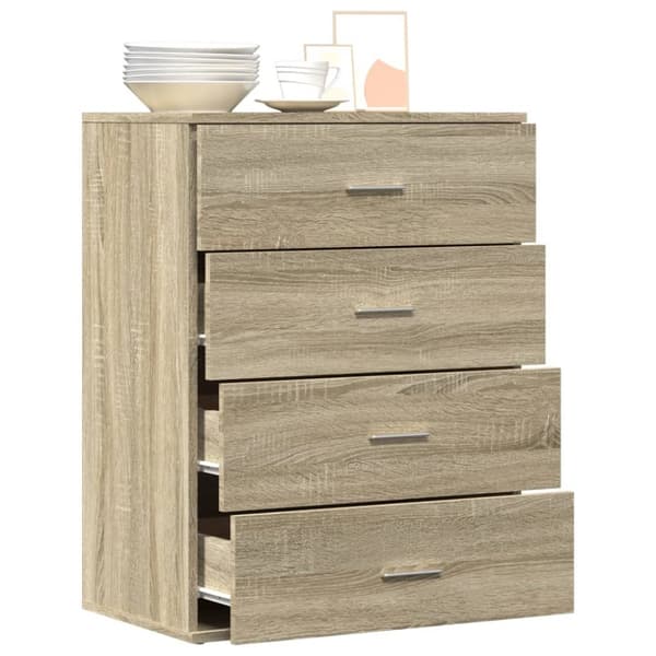 vidaXL Senkki Sonoma-tammi 60x39x80 cm tekninen puu - Tarjoilupöydät & senkit