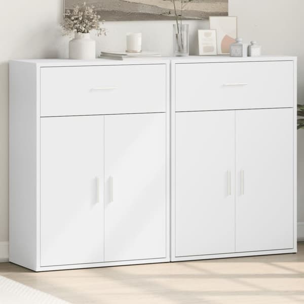 vidaXL Senkit 2 kpl valkoinen 60x30x84 cm tekninen puu -  Tarjoilupöydät & senkit