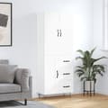 Miniatyrbild 2 av 11: vidaXL Högskåp högglans vit 69,5x34x180 cm konstruerat trä -  Skänkar & serveringsbord