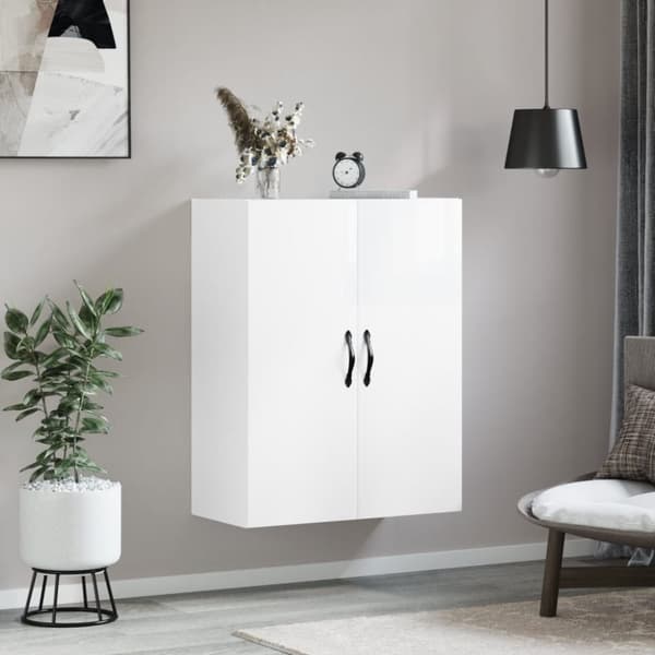 vidaXL Väggskåp vit högglans 69,5x34x90 cm konstruerat trä - Skänkar & serveringsbord