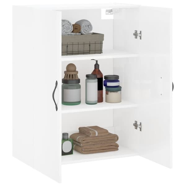 vidaXL Väggskåp vit högglans 69,5x34x90 cm konstruerat trä - Skänkar & serveringsbord